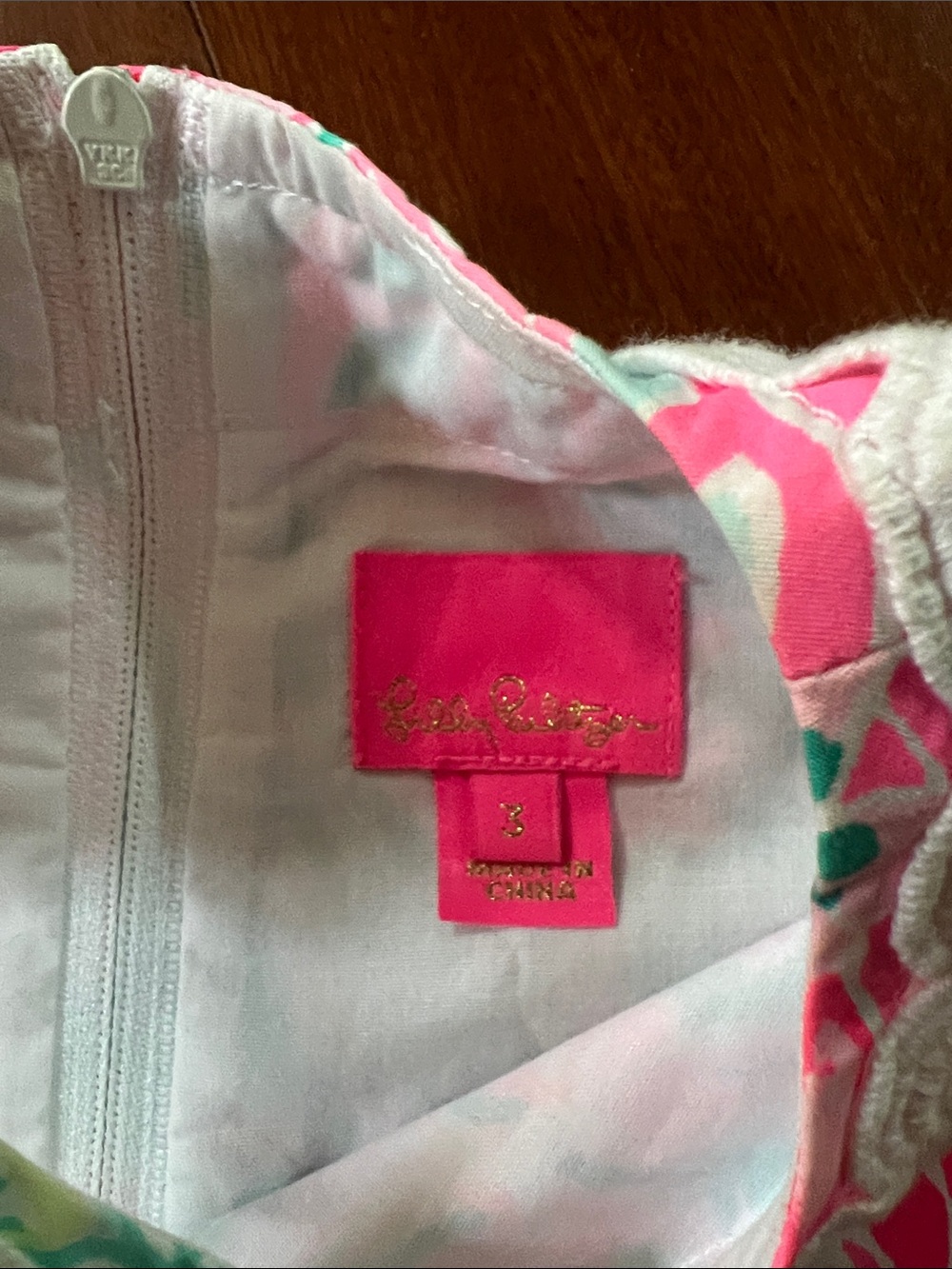 Lilly Pulitzer Pink & Mint Floral Shift Dress toddler 3T - Picture 4 of 7